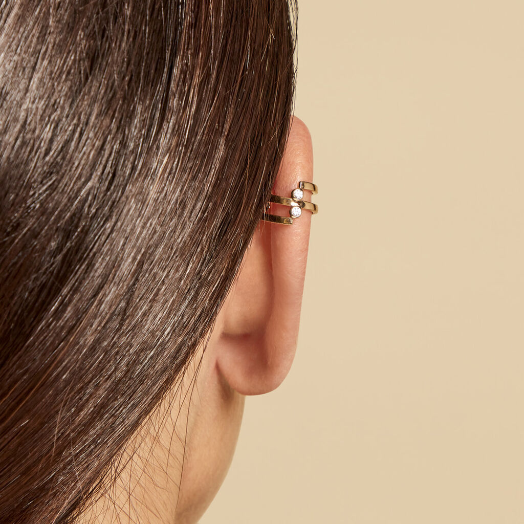 Bague D'oreille Unitaire Iza Plaque Or Jaune Oxyde De Zirconium - Boucles d'oreilles fantaisie Femme | Histoire d’Or