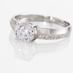 Bague Solitaire Messine Or Blanc Oxyde De Zirconium - Bagues solitaires Femme | Histoire d&rsquo;Or