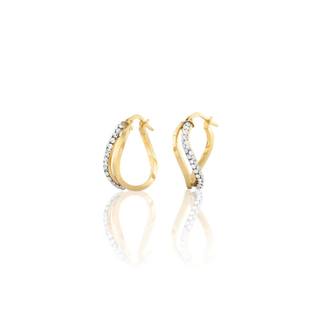 Créoles Hekate Or Jaune Strass - Boucles d'oreilles créoles Femme | Histoire d’Or