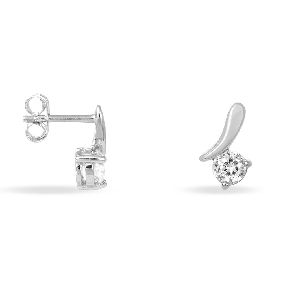 Boucles D'oreilles Pendantes April Argent Blanc Oxyde De Zirconium - Boucles d'oreilles fantaisie Femme | Histoire d’Or
