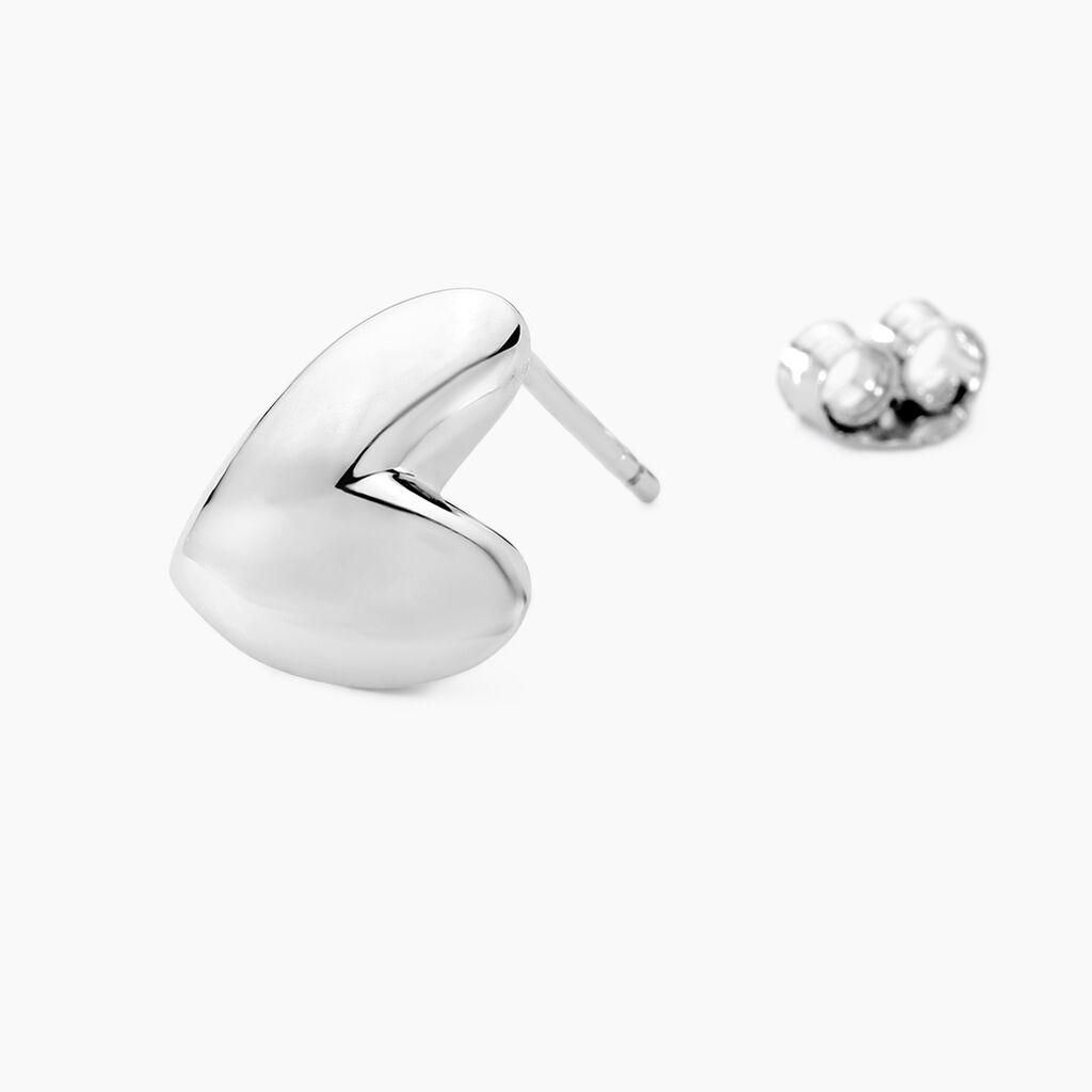 Boucles D'oreilles Puces Te Amo Argent Blanc - Boucles d'Oreilles Coeur Femme | Histoire d’Or