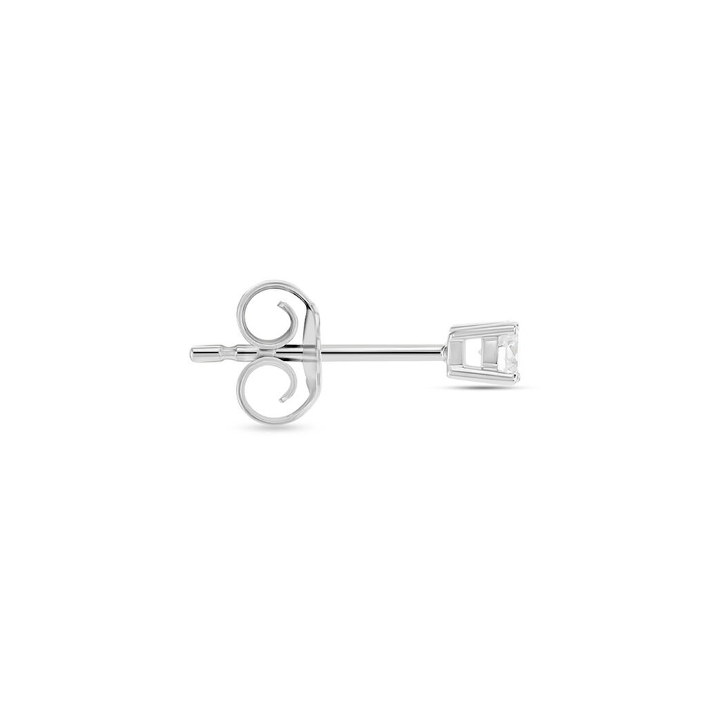 Boucle D'oreille Puce Unitaire Victoria Or Blanc Diamant - Clous d'oreilles Famille | Histoire d’Or