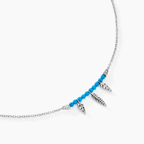 Collier Lottie Argent Blanc Turquoise - Colliers fantaisie Femme | Histoire d’Or