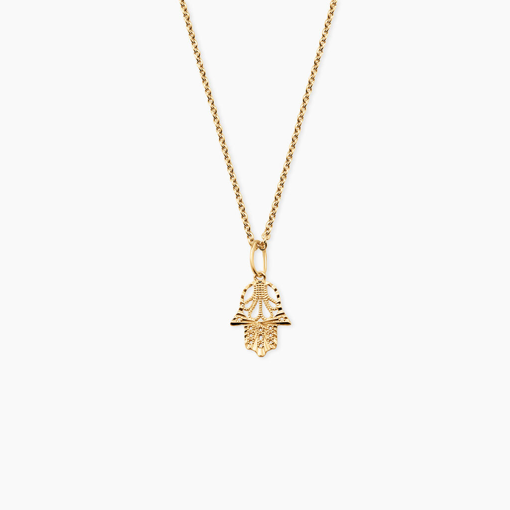 Pendentif Fatima Argent Dor&eacute; A L'Or 750/1000 - Pendentifs Femme | Histoire d&rsquo;Or
