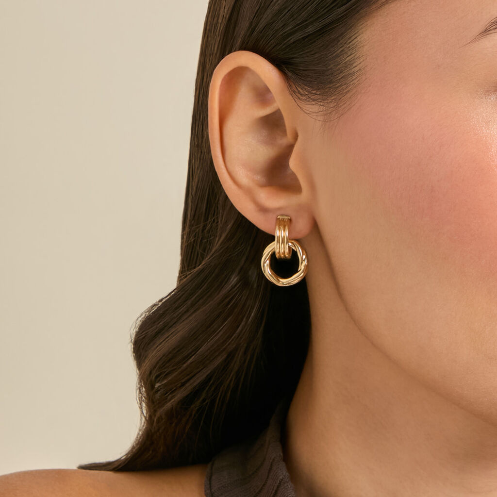Boucles D'Oreilles Puces Fioria Or Jaune - Boucles d'oreilles 18 carats Femme | Histoire d&rsquo;Or