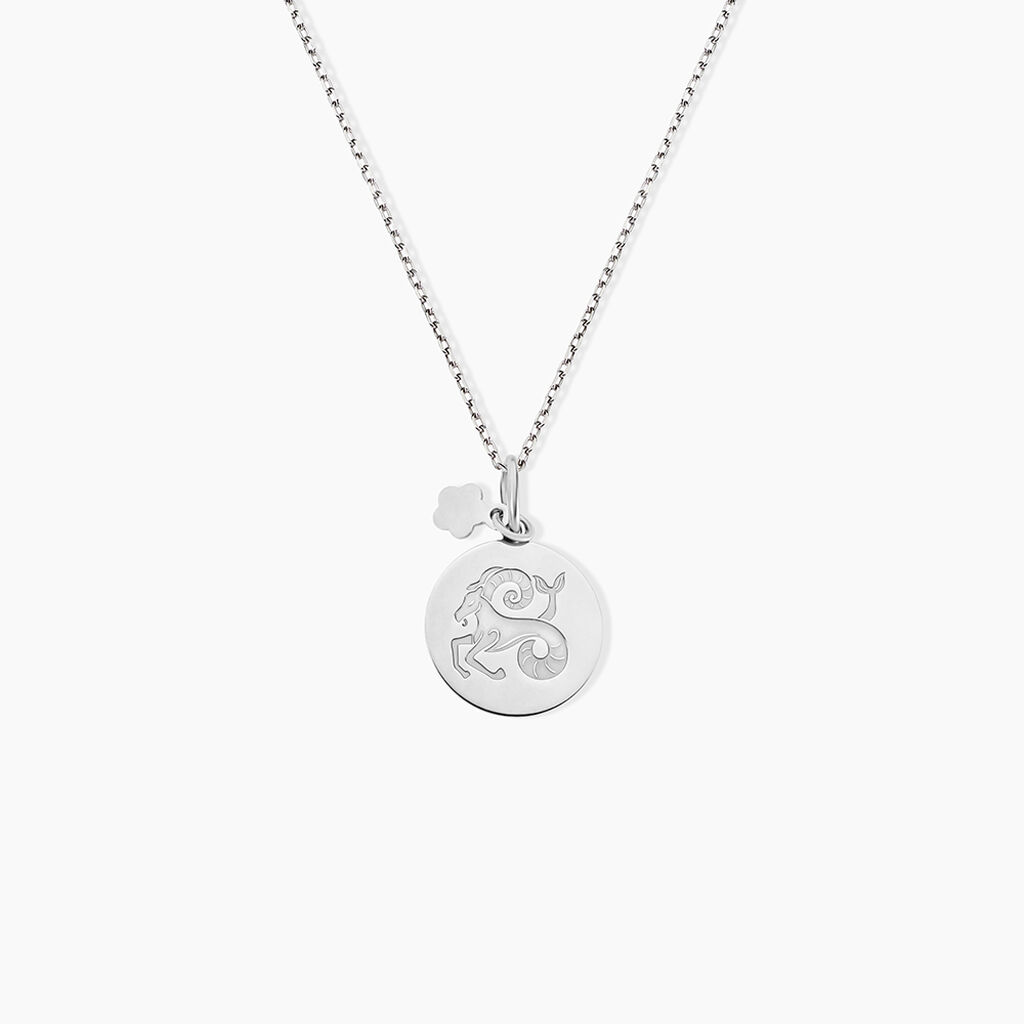 Pendentif Zodiaque Rond Argent Blanc - Pendentifs Zodiaque Famille | Histoire d&rsquo;Or