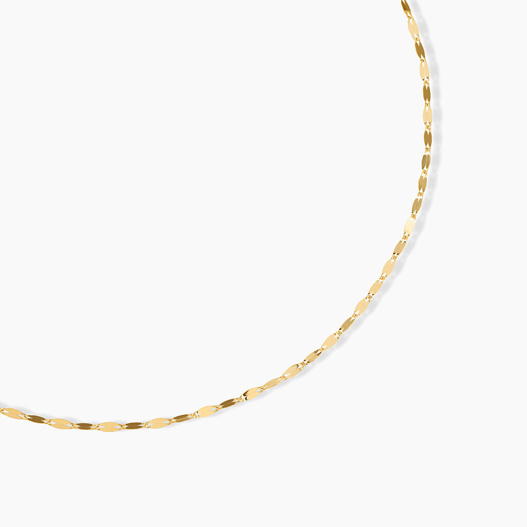 Collier Camelie Argent Dor&eacute; A L'Or 750/1000 - Bijoux sans pierre Femme | Histoire d&rsquo;Or