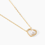 Collier Cagiris Argent Dor&eacute; A L'Or 750/1000 Oxyde De Zirconium Perle De Culture - F&ecirc;te des m&egrave;res Femme | Histoire d&rsquo;Or