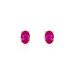 Boucles D'oreilles Puces Ovale Or Jaune Rubis - Clous d'oreilles Femme | Histoire d’Or