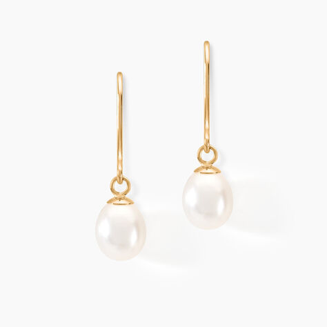 Boucles D'oreilles Pendantes Baroque Or Jaune Perle De Culture - Boucles d'oreilles pendantes Femme | Histoire d’Or