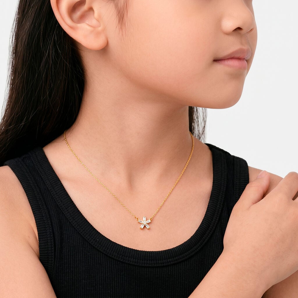 Collier Ilyna Or Jaune Oxyde De Zirconium - Colliers Enfant | Histoire d&rsquo;Or