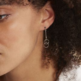 Boucles D'oreilles Pendantes Noemia Argent Blanc - Boucles d'oreilles fantaisie Femme | Histoire d’Or