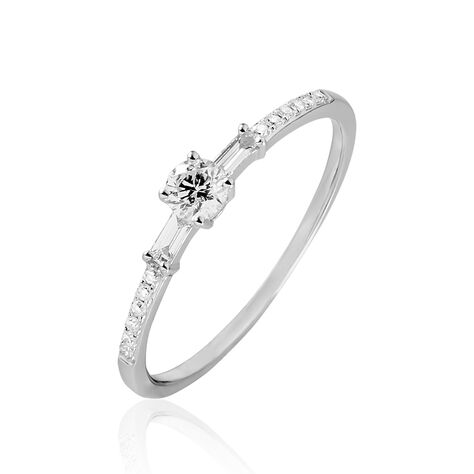 Bague Solitaire Nina Or Blanc Diamant - Bagues solitaires Femme | Histoire d’Or