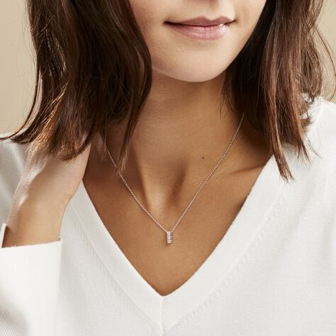 Collier Leala Argent Blanc Oxyde De Zirconium - Colliers fantaisie Femme | Histoire d’Or