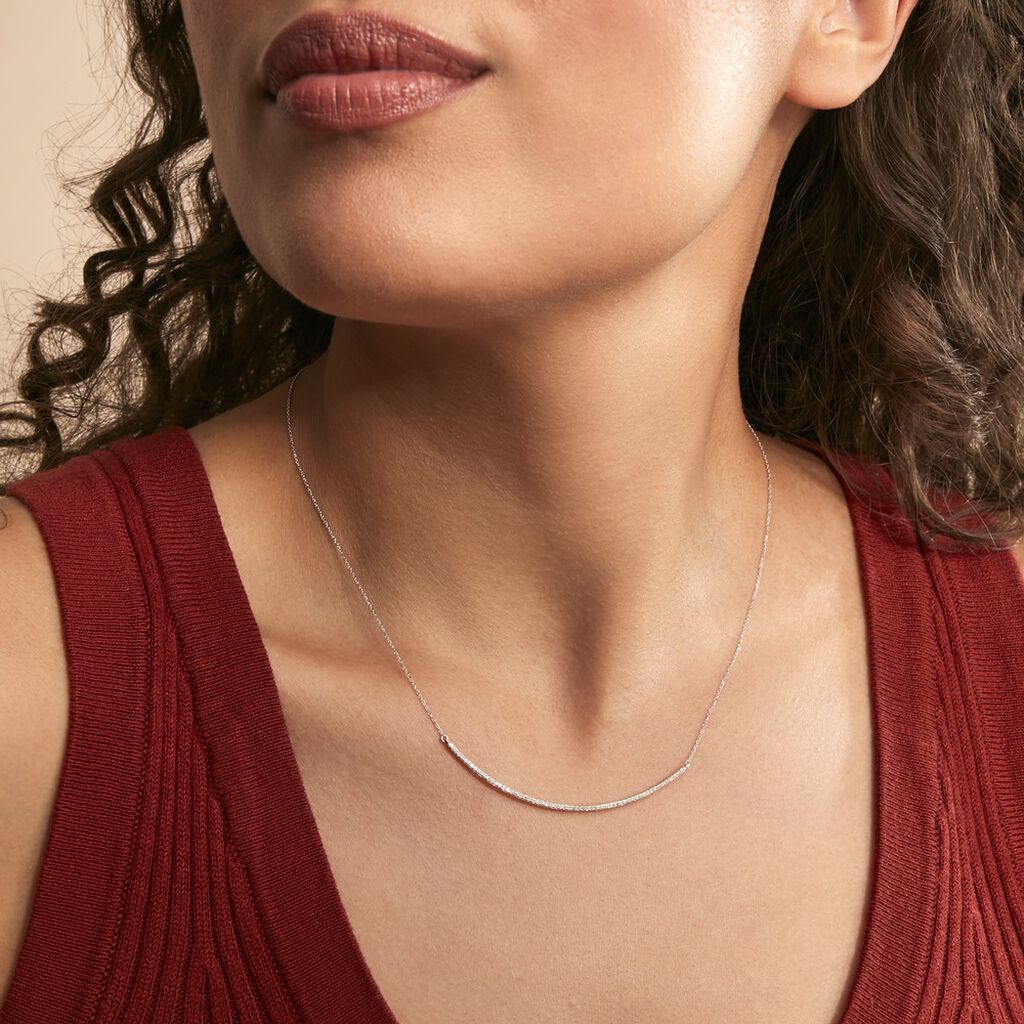 Collier Fanchette Or Blanc Diamant - B3CFBDW274C ...
