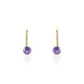 Boucles D'oreilles Pendantes Or Jaune Zoe Améthyste - Boucles d'oreilles pendantes Femme | Histoire d’Or