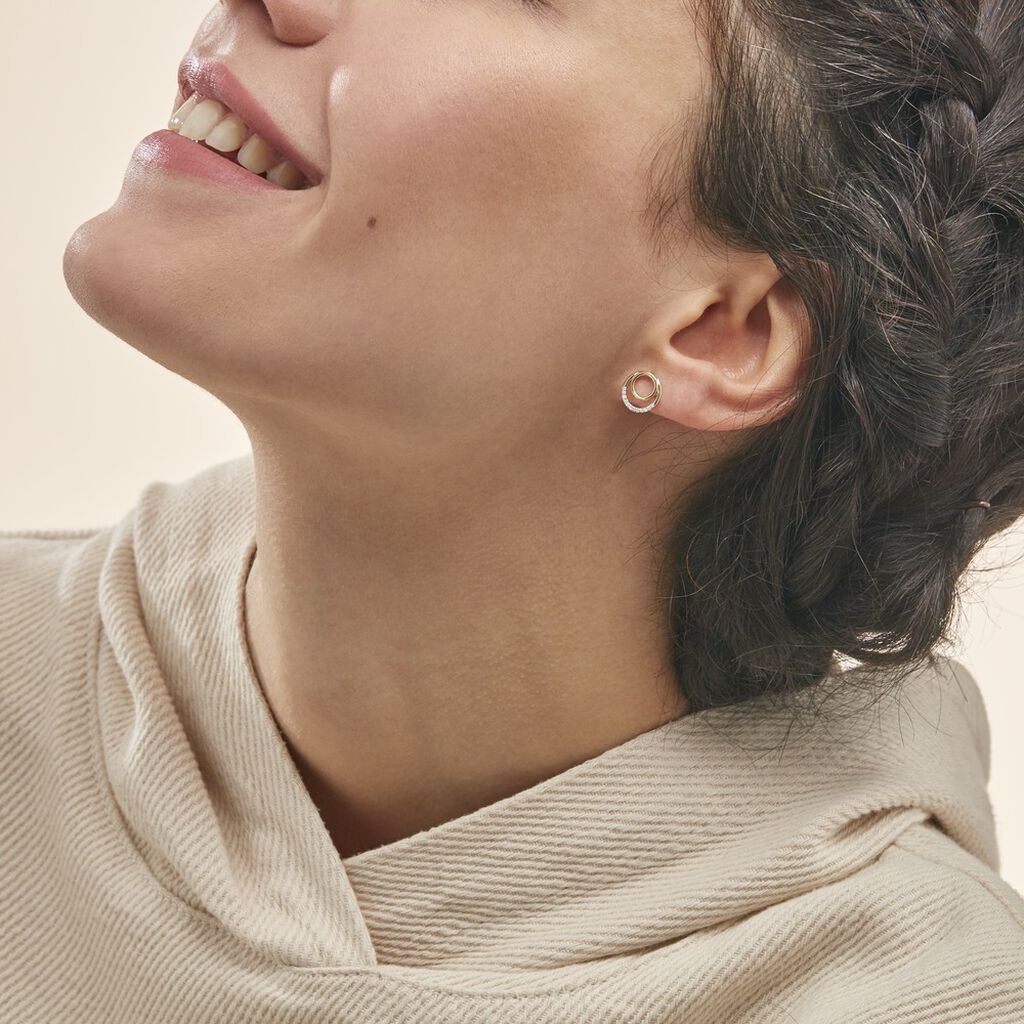 Boucles D'oreilles Puces Atlanta Or Jaune Diamant - Clous d'oreilles Femme | Histoire d’Or