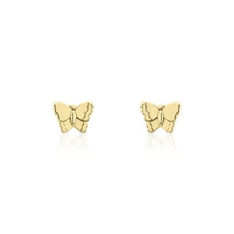 Boucles D'oreilles Puces Bartholomée Papillon Or Jaune - Clous d'oreilles Femme | Histoire d’Or