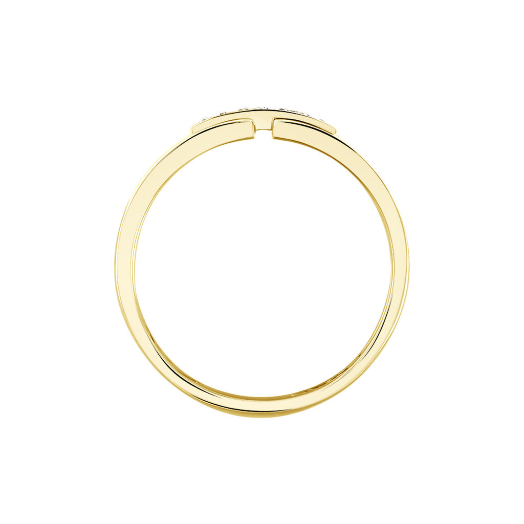 Bague Barrette Or Jaune Diamant - Bagues avec pierre Femme | Histoire d&rsquo;Or