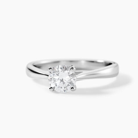Bague Solitaire Fiona Or Blanc Diamant Synthetique - Bagues solitaires Femme | Histoire d&rsquo;Or