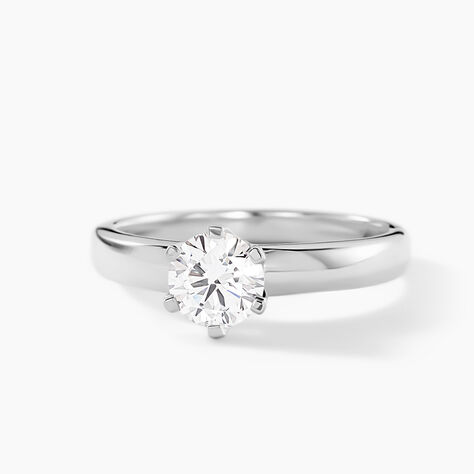 Bague Natalia Ld Platine Blanc Diamant Synth&eacute;tique - Bagues solitaires Femme | Histoire d&rsquo;Or