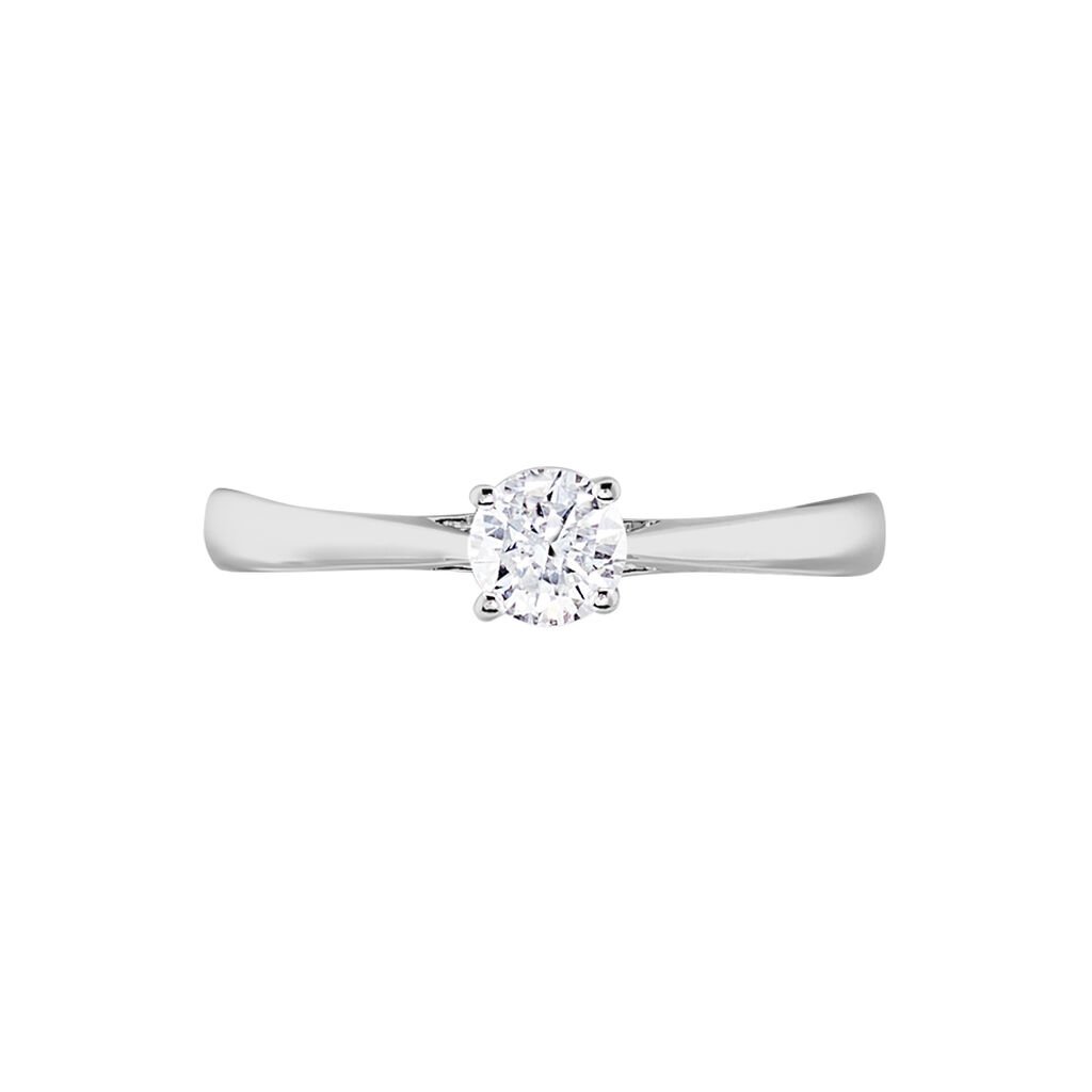 Bague Solitaire Fiona Or Blanc Diamant Synthetique - Bagues solitaires Femme | Histoire d&rsquo;Or