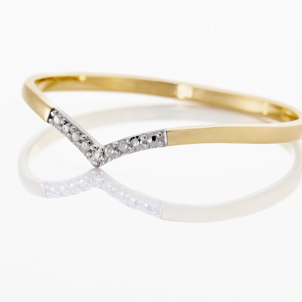 Bague Or Jaune Kaitlynn Diamant - Bagues avec pierre Femme | Histoire d’Or