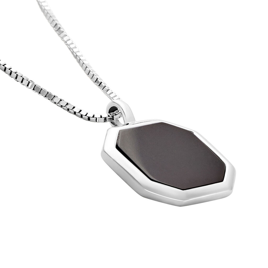 Collier Mani Argent Blanc Agate - Colliers Homme | Histoire d’Or