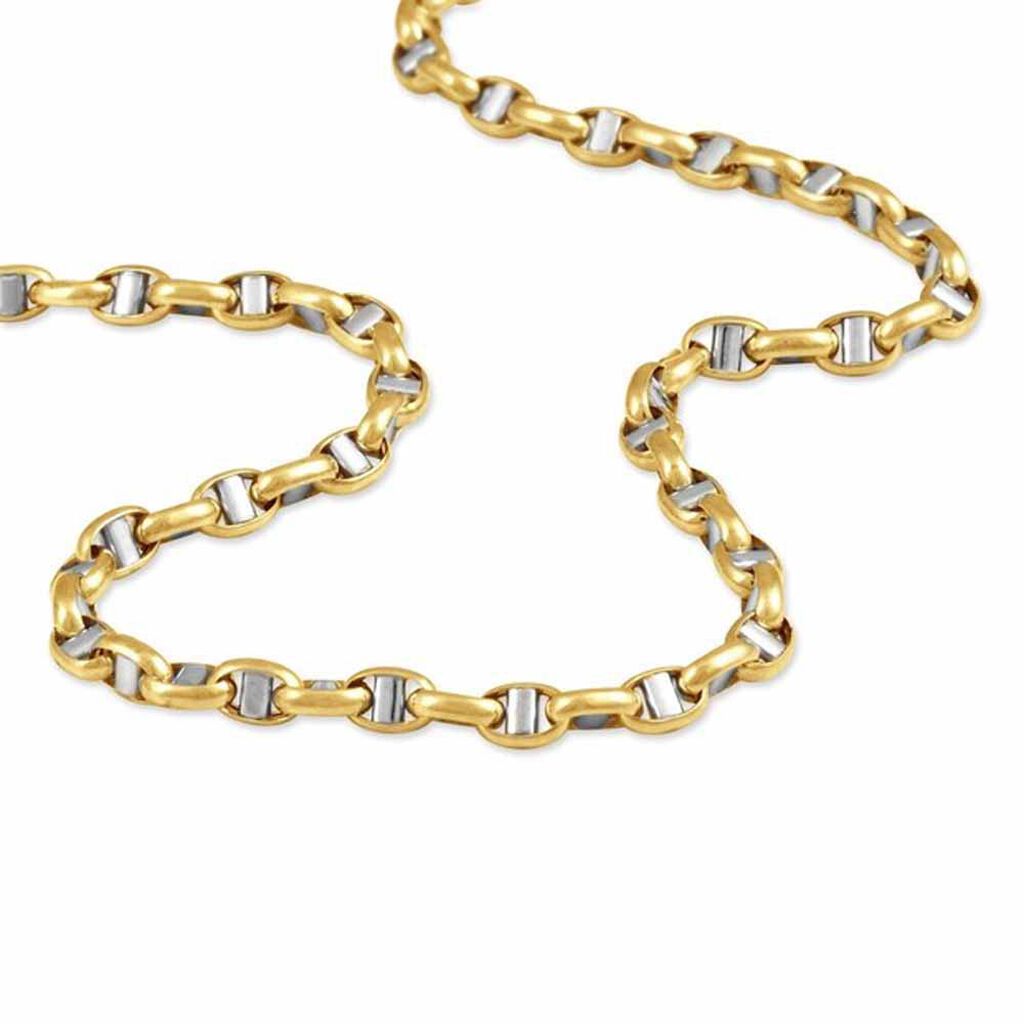 Collier Carlo Or Bicolore Maille Marine Ronde - Chaines Homme | Histoire d’Or