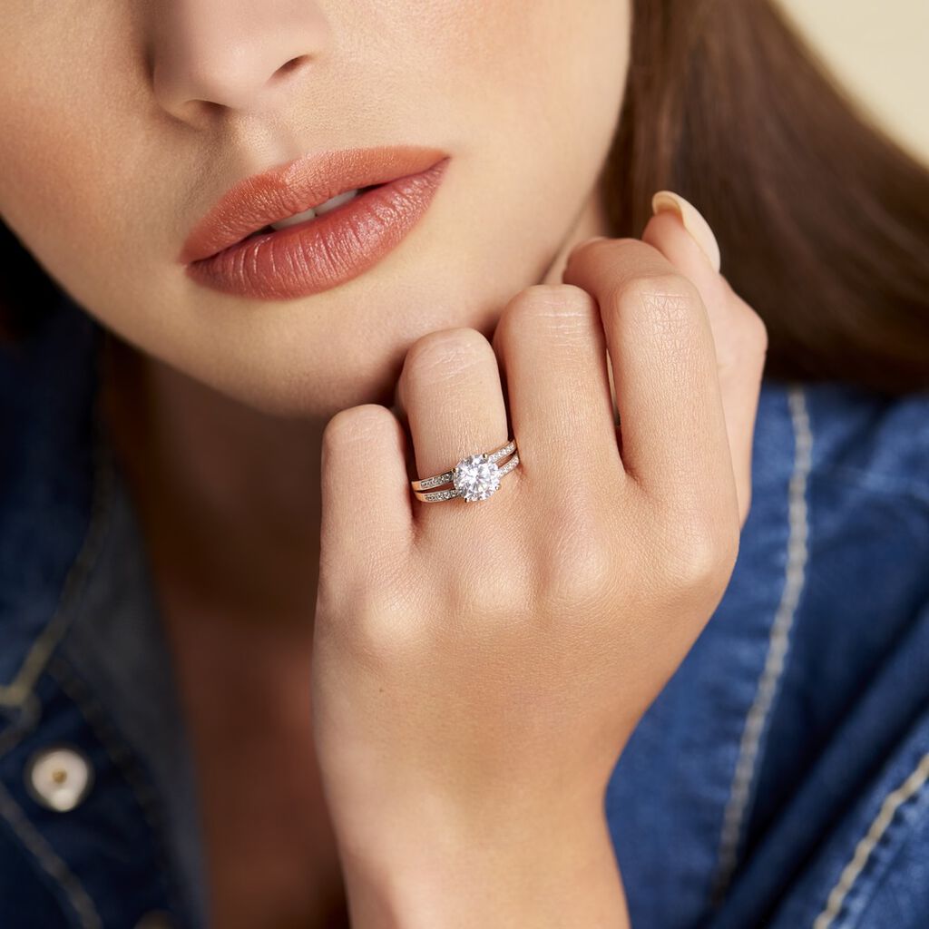 Bague Solitaire Or Jaune Anthyme Oxyde De Zirconium - Bagues solitaires Femme | Histoire d’Or