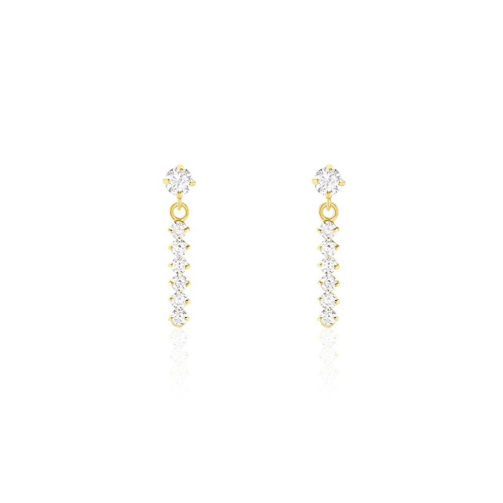 Boucles D'oreilles Pendantes Barakat Or Jaune Oxyde De Zirconium - Boucles d'oreilles pendantes Femme | Histoire d’Or