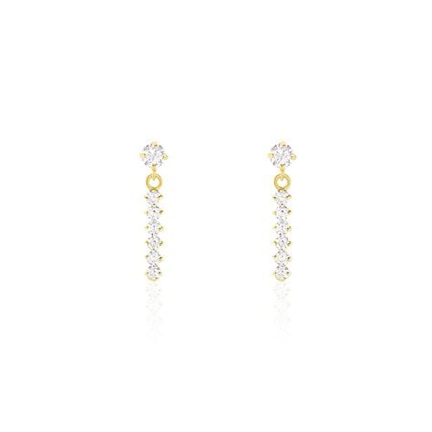 Boucles D'oreilles Pendantes Barakat Or Jaune Oxyde De Zirconium - Boucles d'oreilles pendantes Femme | Histoire d’Or