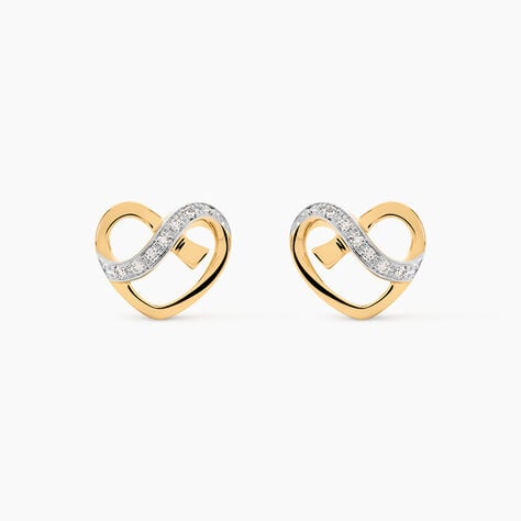 Boucles D'oreilles Puces Juliane Or Jaune Diamant - Clous d'oreilles Femme | Histoire d&rsquo;Or