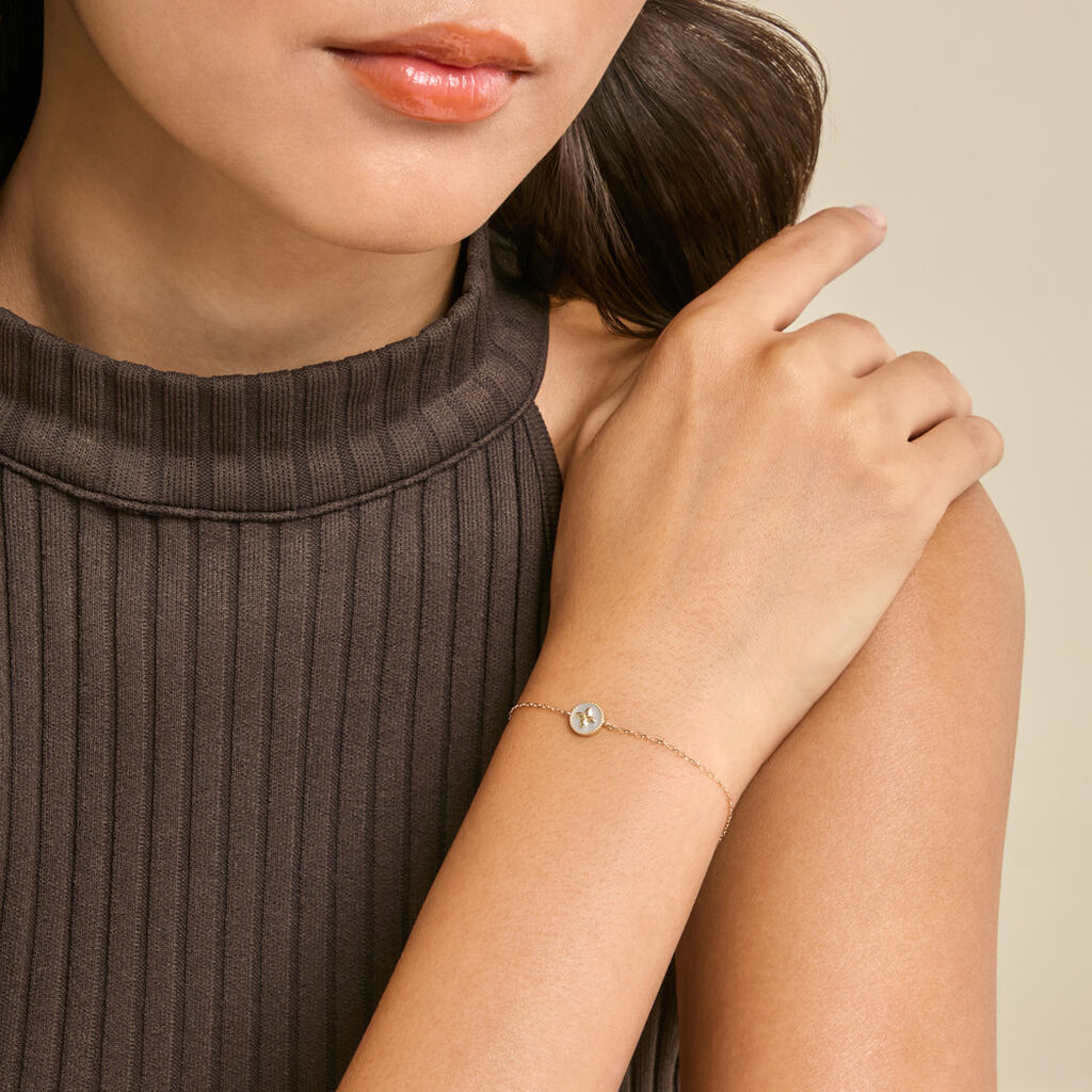 Bracelet Lucky Gems Or Jaune Nacre - Bracelets Pierre Femme | Histoire d&rsquo;Or