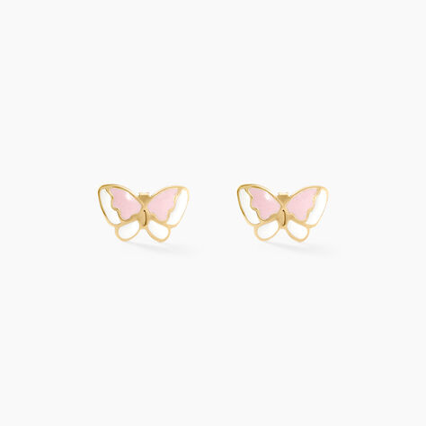 Boucles D'oreilles Puces Krystyn Or Jaune - Clous d'oreilles Enfant | Histoire d&rsquo;Or