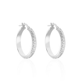 Créoles Argent Blanc Esmee - Boucles d'oreilles créoles Femme | Histoire d’Or