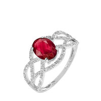 Bague Tina Or Blanc Rubis Et Diamant