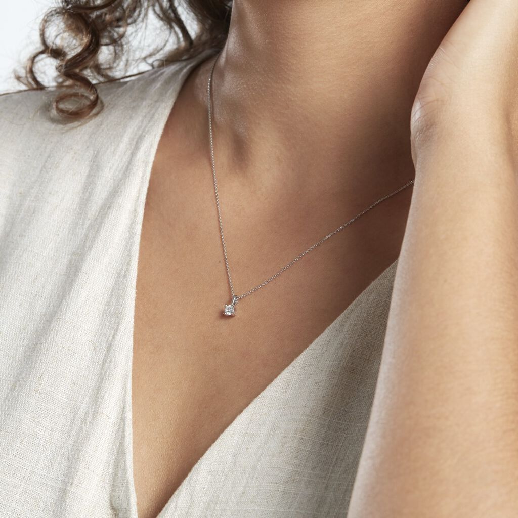 Collier Victoria Platine Blanc Diamant - Colliers Femme | Histoire d’Or