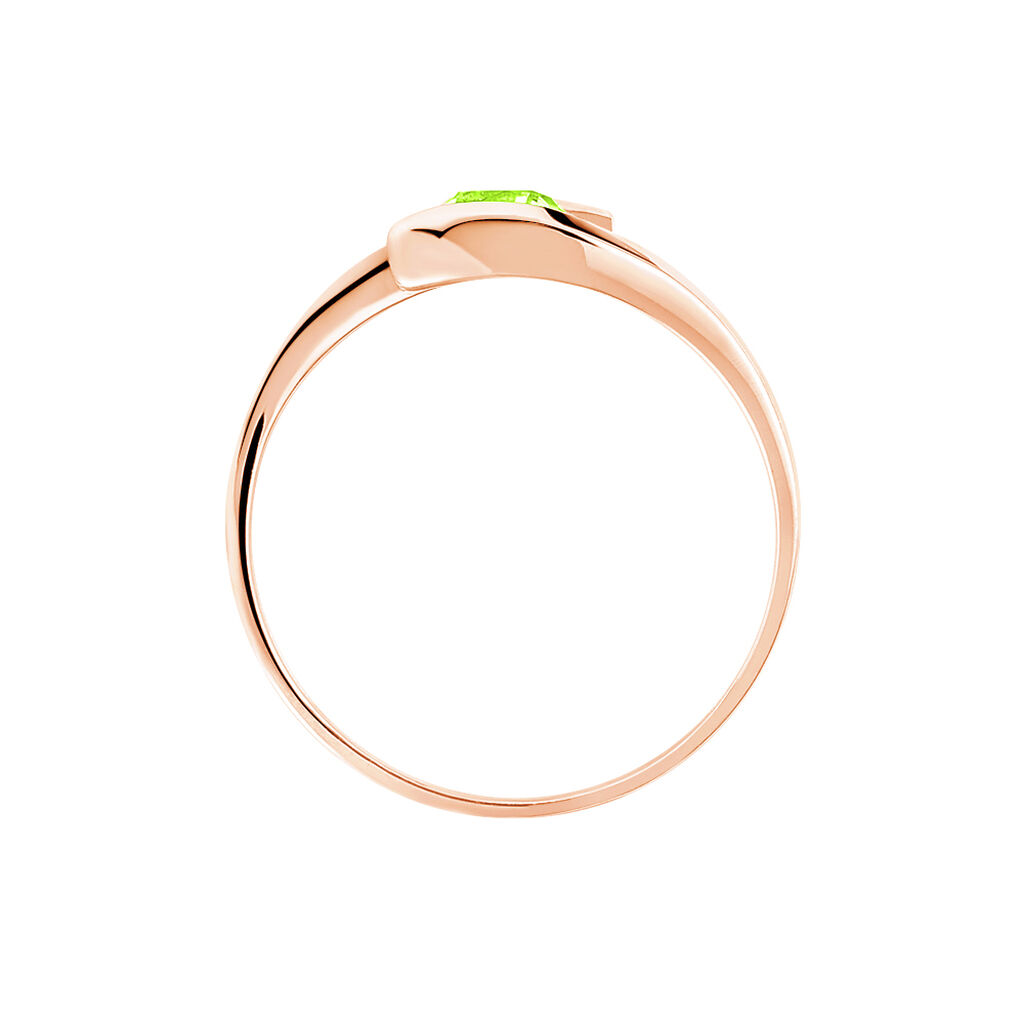 Bague Tiphaine Or Rose Péridot - Bagues solitaires Femme | Histoire d’Or