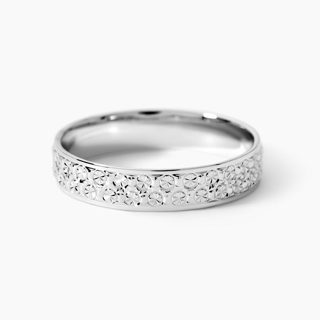 Alliance Herveva Ruban Plat Or Blanc - Alliances Unisex | Histoire d&rsquo;Or