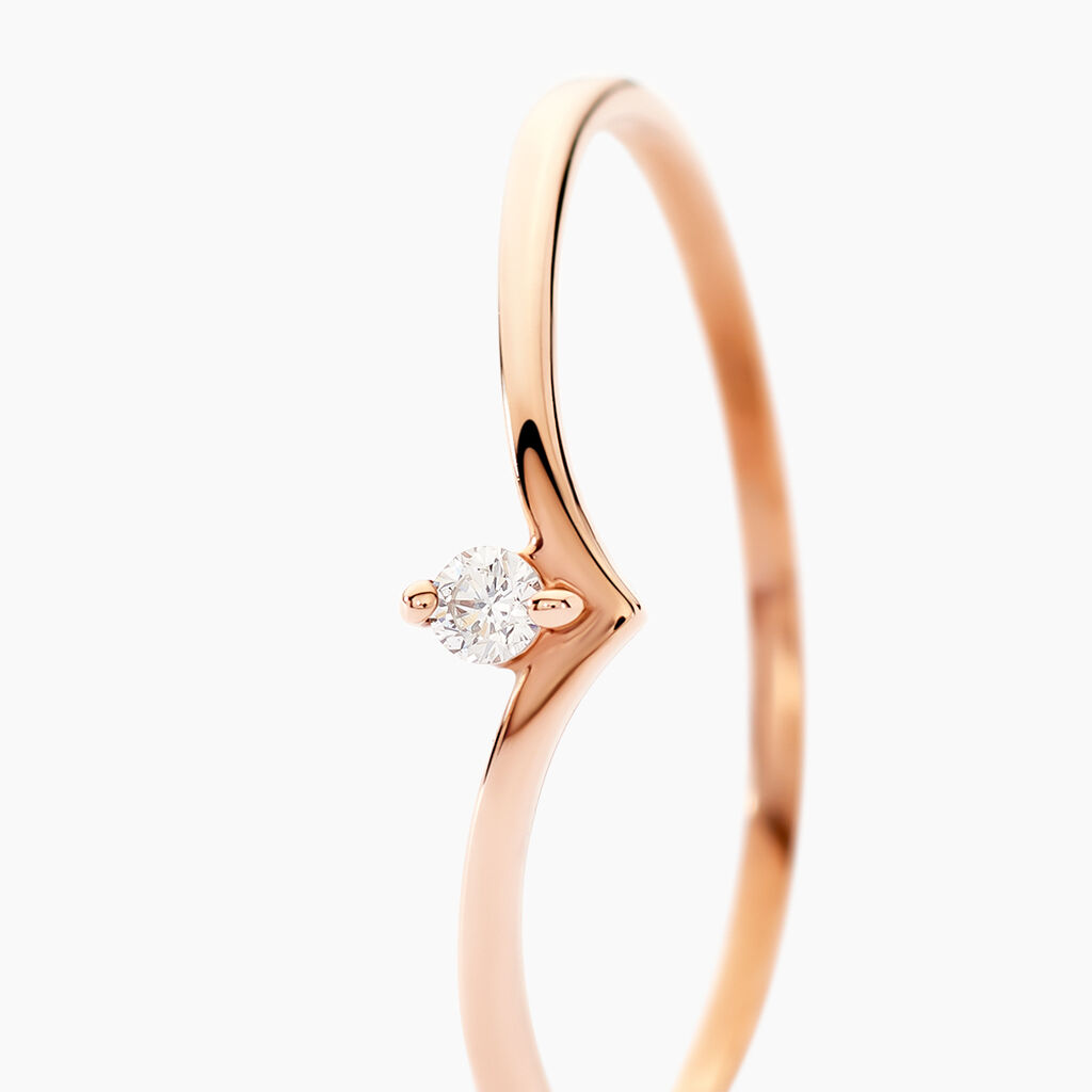 Bague Maye Or Rose Diamant - Bagues solitaires Femme | Histoire d’Or