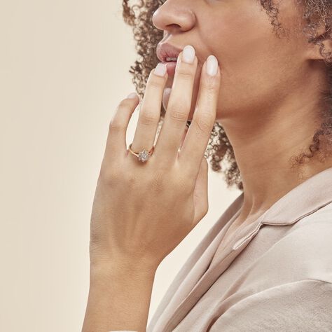 Bague Plaqué Or Mahats Oxyde De Zirconium - Bagues solitaires Femme | Histoire d’Or