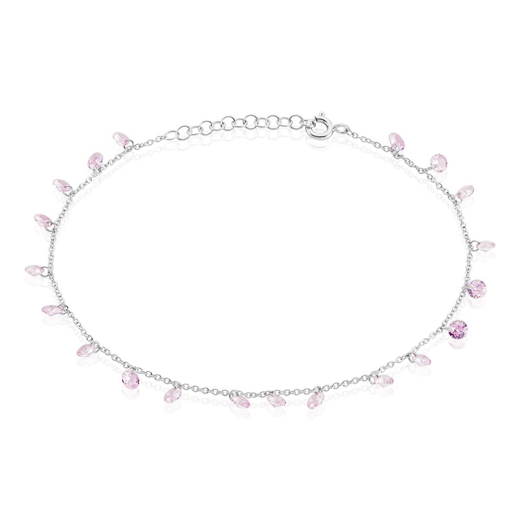 Chaîne De Cheville Carolaine Argent Blanc Oxyde De Zirconium - Chaînes de cheville Femme | Histoire d’Or