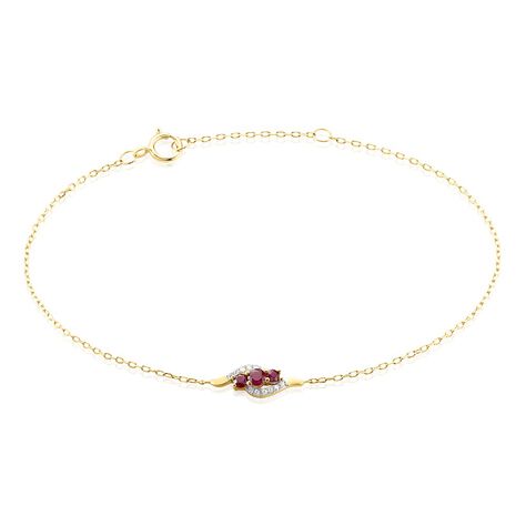 Bracelet Trinitie Or Jaune Rubis Diamant - Bracelets Femme | Histoire d’Or