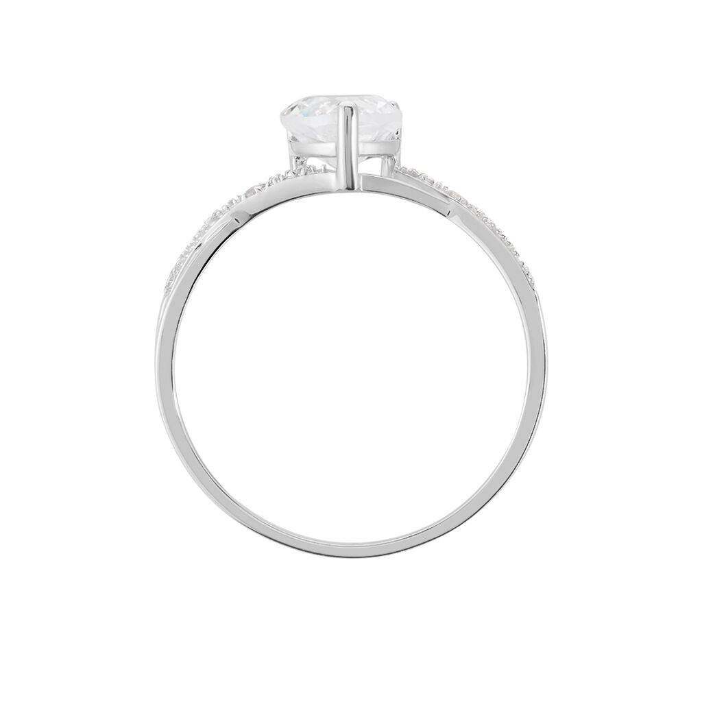 Bague Or Blanc Clothilde Oxyde De Zirconium - Bagues solitaires Femme | Histoire d&rsquo;Or