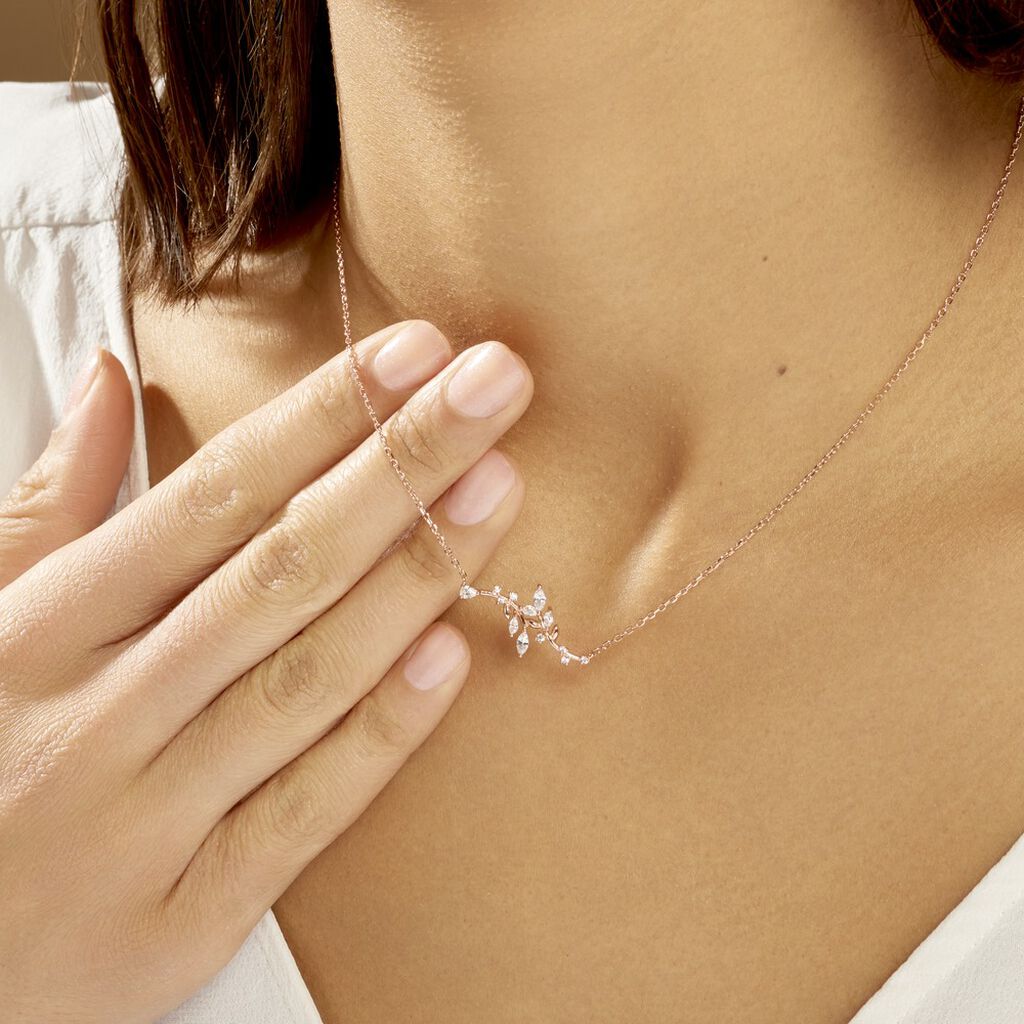 Collier Wendy Argent Rose Oxyde De Zirconium - Colliers fantaisie Femme | Histoire d’Or