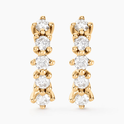 Boucles D'oreilles Puces Matleena Or Jaune Diamant Synth&eacute;tique - Clous d'oreilles Femme | Histoire d&rsquo;Or