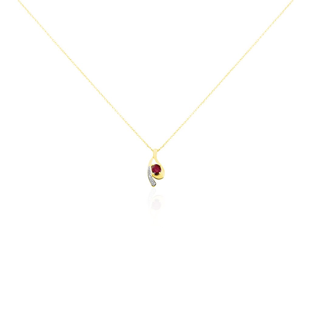 Collier Sagesse Or Jaune Rubis Et Diamant - Colliers Femme | Histoire d&rsquo;Or