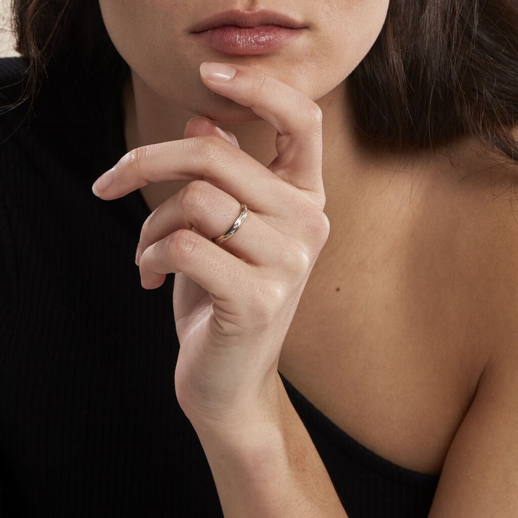 Alliance Cesarius Ruban Plat Or Bicolore - Alliances Unisex | Histoire d’Or