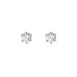 Boucles D'oreilles Puces Natalia Pl Platine Blanc Diamant - Clous d'oreilles Femme | Histoire d&rsquo;Or